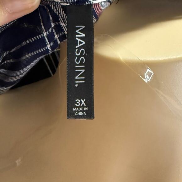 Massini Pull Over Blouse Size 3X in Blue, White, Pink - Picture 9 of 9